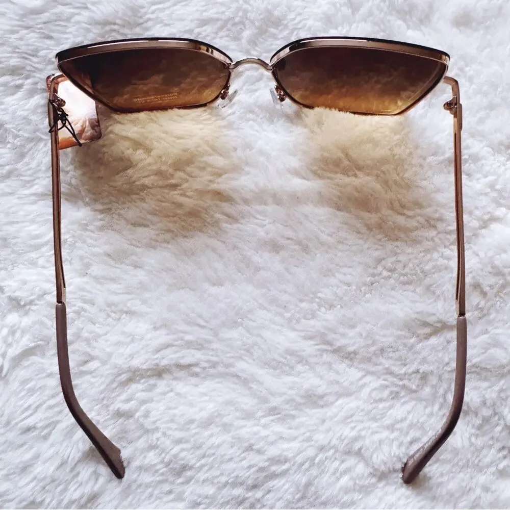 Monica Clear Brown Geometric Sunglasses